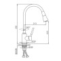 Смеситель для кухни Frap F4044 с гибким изливом, 2 режима, черный/хром