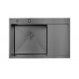 Мийка для кухні інтегрована Lidz Handmade H6350BR крило праворуч (LDH6350BRPVD45590) Brushed Black PVD 3,0/1,0 мм