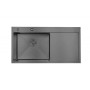 Мийка для кухні інтегрована Lidz Handmade H7849BL крило праворуч (LDH6545BPVD43623) Brushed Black PVD 3,0/1,0 мм