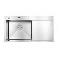 Мийка для кухні інтегрована Lidz Handmade H7849R крило праворуч (LDH7849BRUR45591) Brushed Steel 3,0/1,0 мм