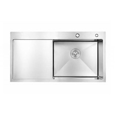 Мийка для кухні інтегрована Lidz Handmade H7849R крило ліворуч (LDH7849BRUR45591) Brushed Steel 3,0/1,0 мм