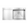 Мийка для кухні інтегрована Lidz Handmade H7849R крило ліворуч (LDH7849BRUR45591) Brushed Steel 3,0/1,0 мм
