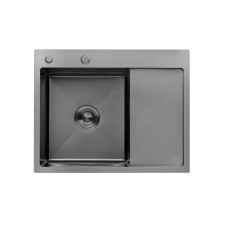 Кухонна мийка Kroner KRP Schwarze - 6350LHM PVD