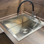 Кухонна мийка Platinum Handmade 50*50/220 3,0/1,5 мм корзина та дозатор у комплекті