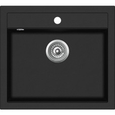 Кухонна мийка Aquasanita | Quadro SQQ100 565x510 | blackmetallic 601